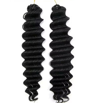 Deep wave Crochet Human Hair Extensions colour #natural