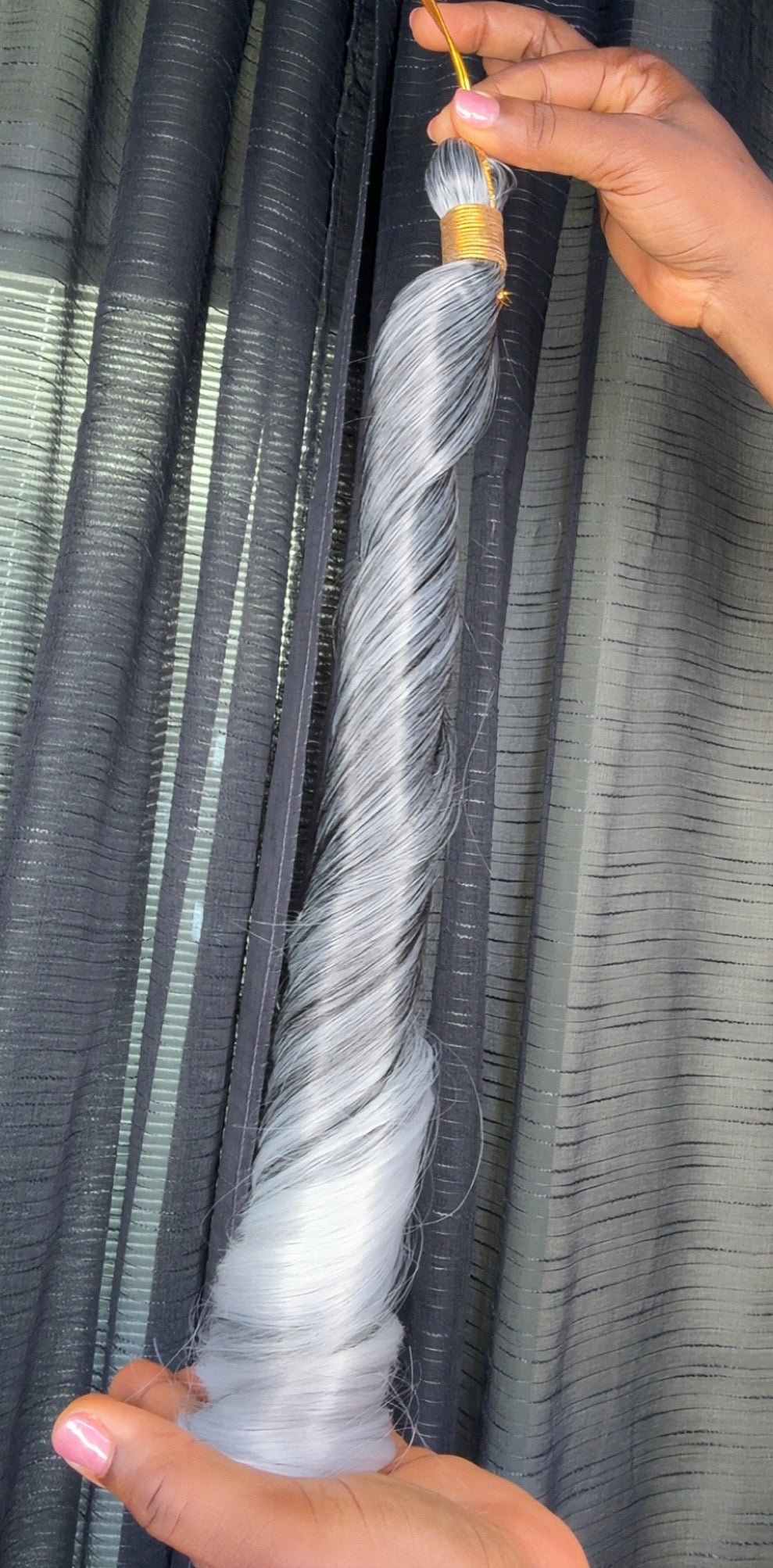 French curls Braiding Extension Color #Grey Ombré